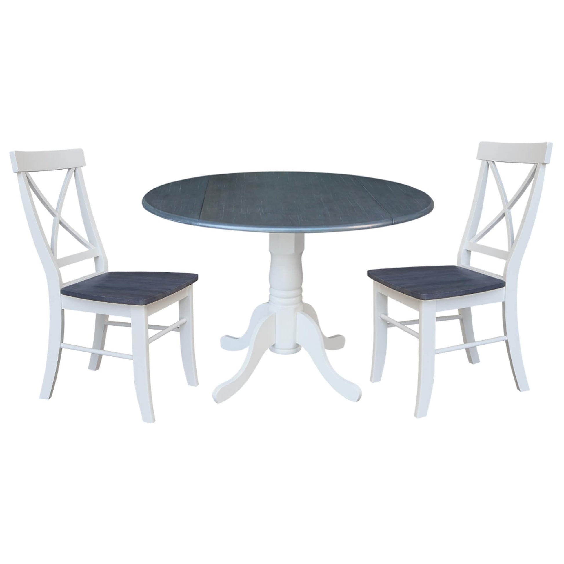 International Concepts White/heather gray Casual Dining Room Set with Round Table ( Seats 4 )