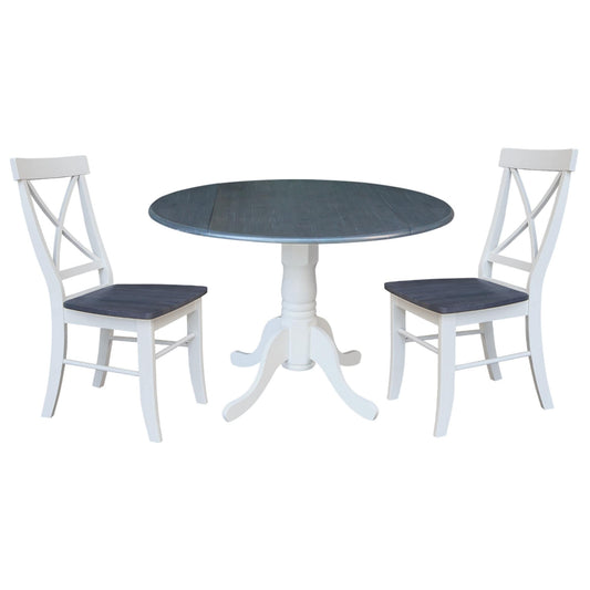 International Concepts White/heather gray Casual Dining Room Set with Round Table ( Seats 4 )