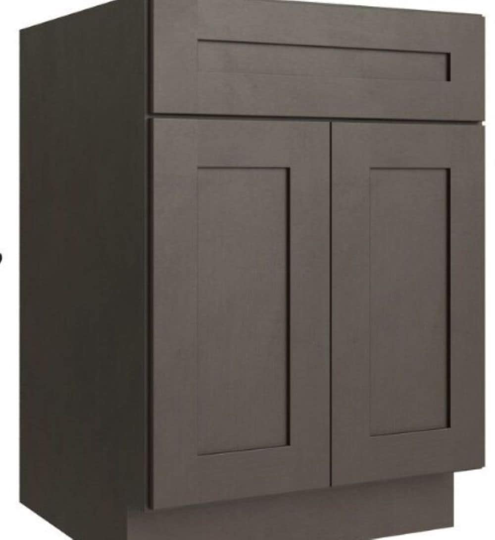 RELIABILT Parkstone 33-in W x 34.5-in H x 24-in D Espresso Sink Base Fully Assembled Plywood Cabinet Flat Panel Shaker