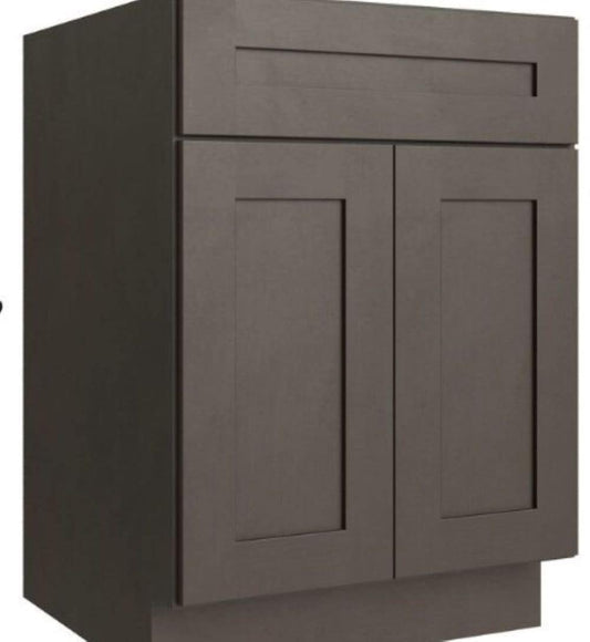 RELIABILT Parkstone 33-in W x 34.5-in H x 24-in D Espresso Sink Base Fully Assembled Plywood Cabinet Flat Panel Shaker