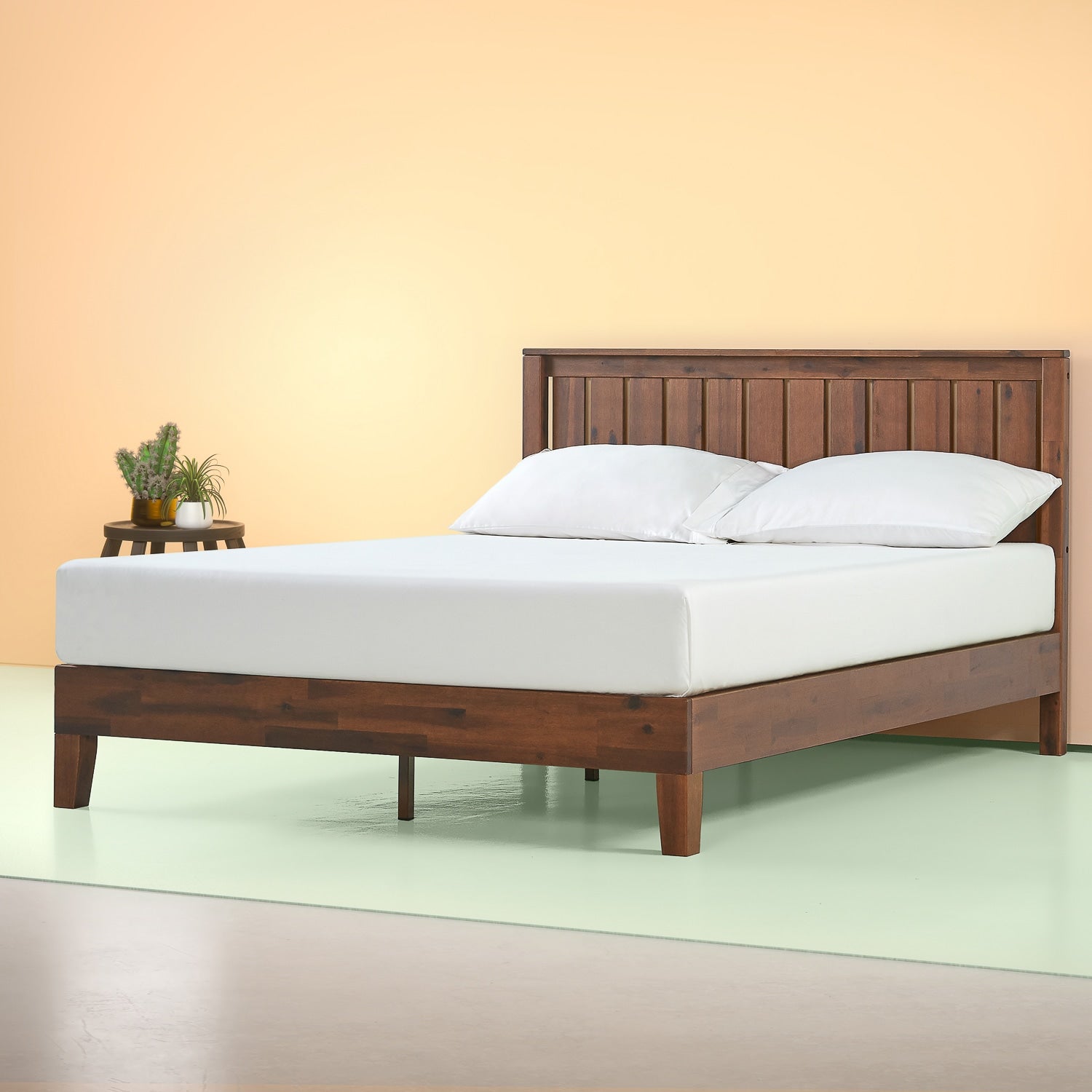 Zinus Antique Espresso King Wood Platform Bed