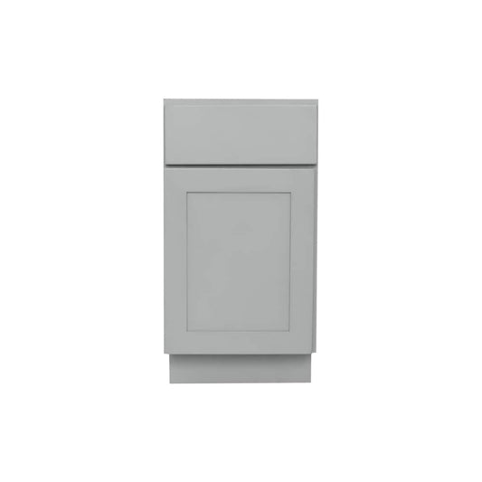 RELIABILT Overlake 18-in W x 34.5-in H x 24-in D Gray Pull-out Trash Cabinet Base Ready to Assemble (RTA) Plywood Cabinet Recessed Panel Shaker