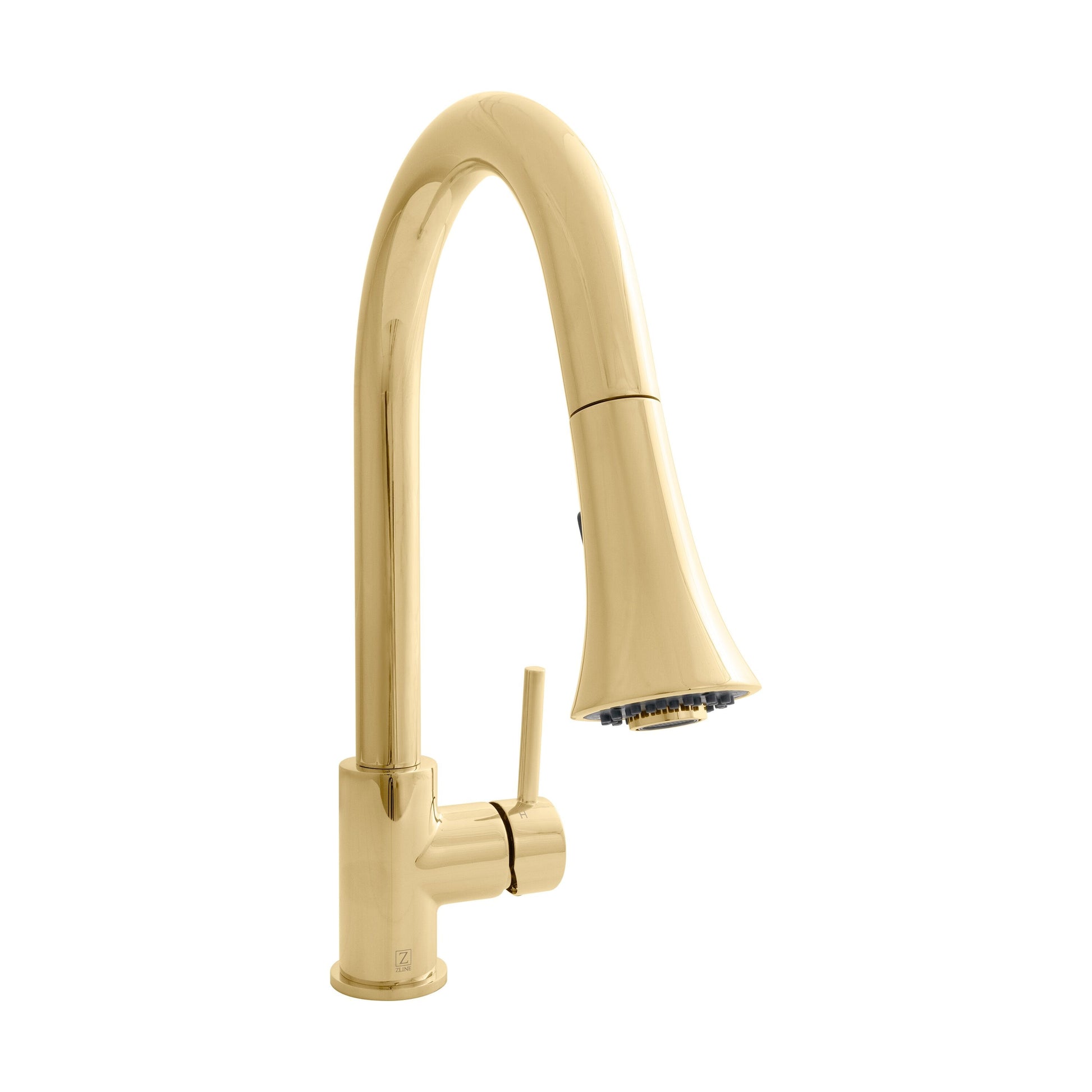 ZLINE KITCHEN & BATH Edison kitchen faucet Polished Gold Single Handle Deck-mount Pull-down Kitchen Faucet with Sprayer