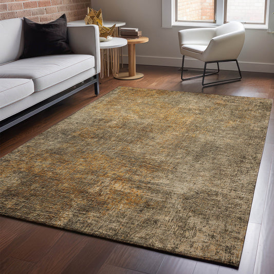 Addison Rugs Mayfield AMF593BR 9 x 12 (ft) Loomed Polyester Brown Rectangular Indoor Geometric Machine washable Pet Friendly Area rug