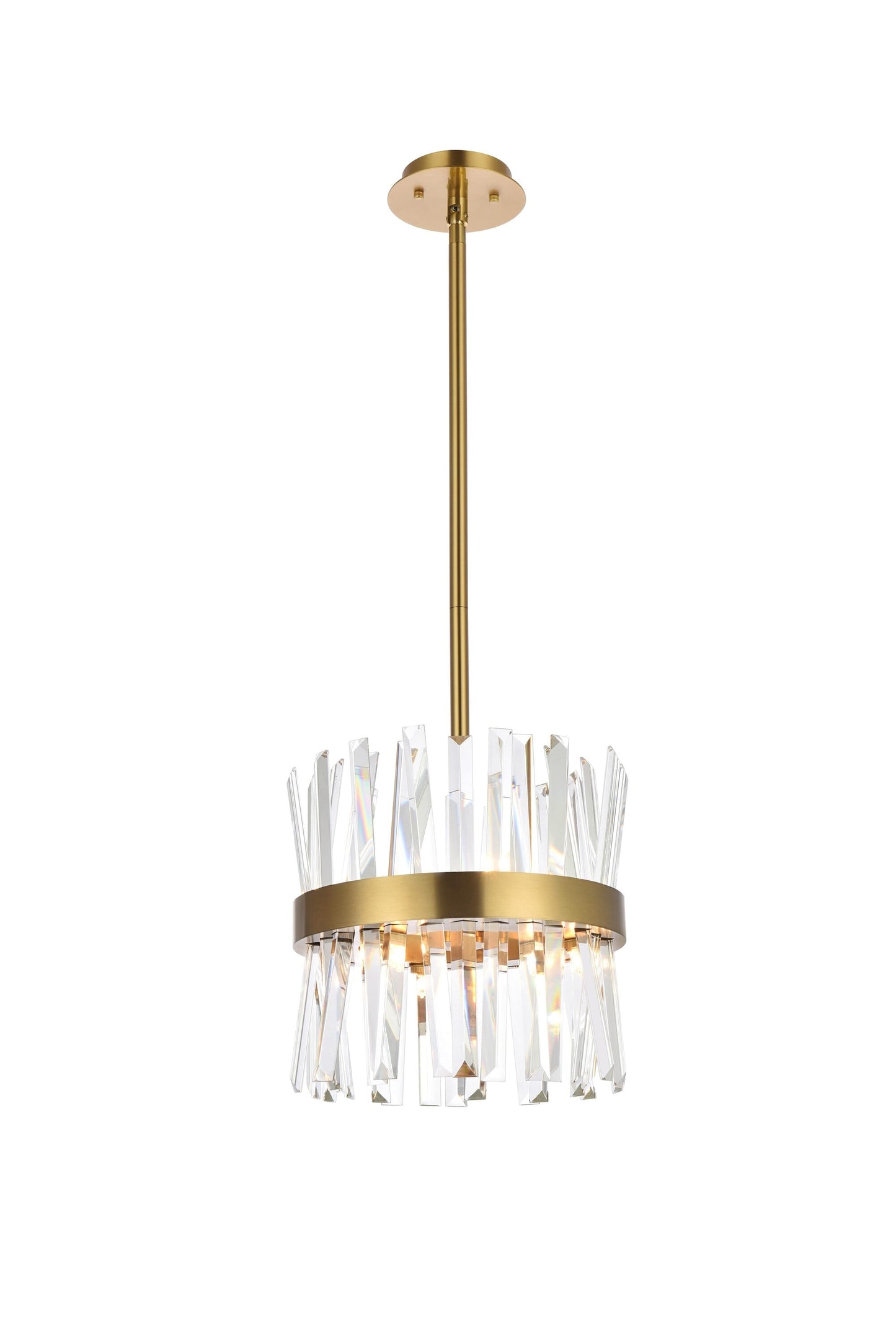 Elegant Decor Home Furnishing 6 -Light Satin Gold Modern/contemporary Drum Small Hanging Pendant light