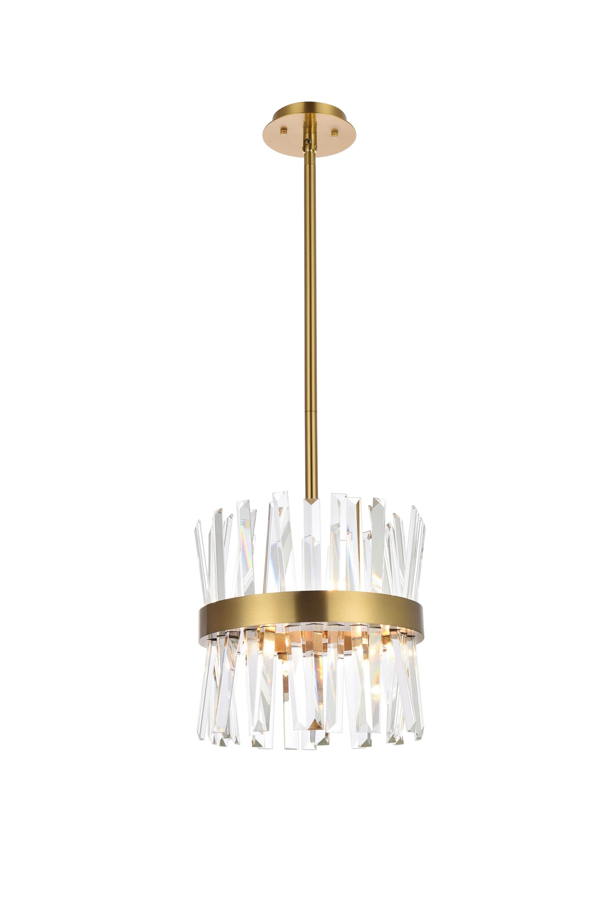 Elegant Decor Home Furnishing 6 -Light Satin Gold Modern/contemporary Drum Small Hanging Pendant light