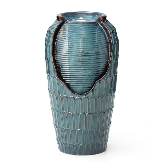 Glitzhome 28.25-in H Resin Electric Powered Outdoor Fountain Statue Pump Included