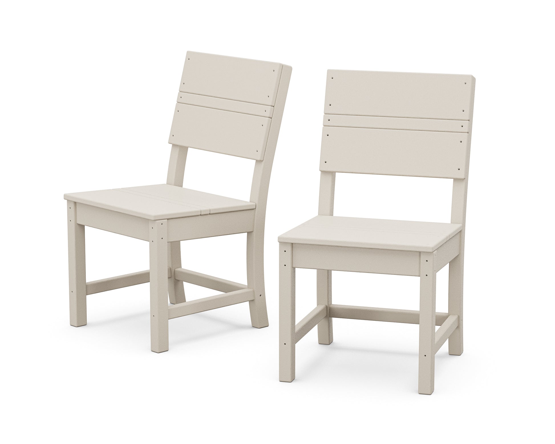 Origin 21 by POLYWOOD Irving Set of 2 Sand HDPE Frame Stationary Dining Chair with Slat Seat