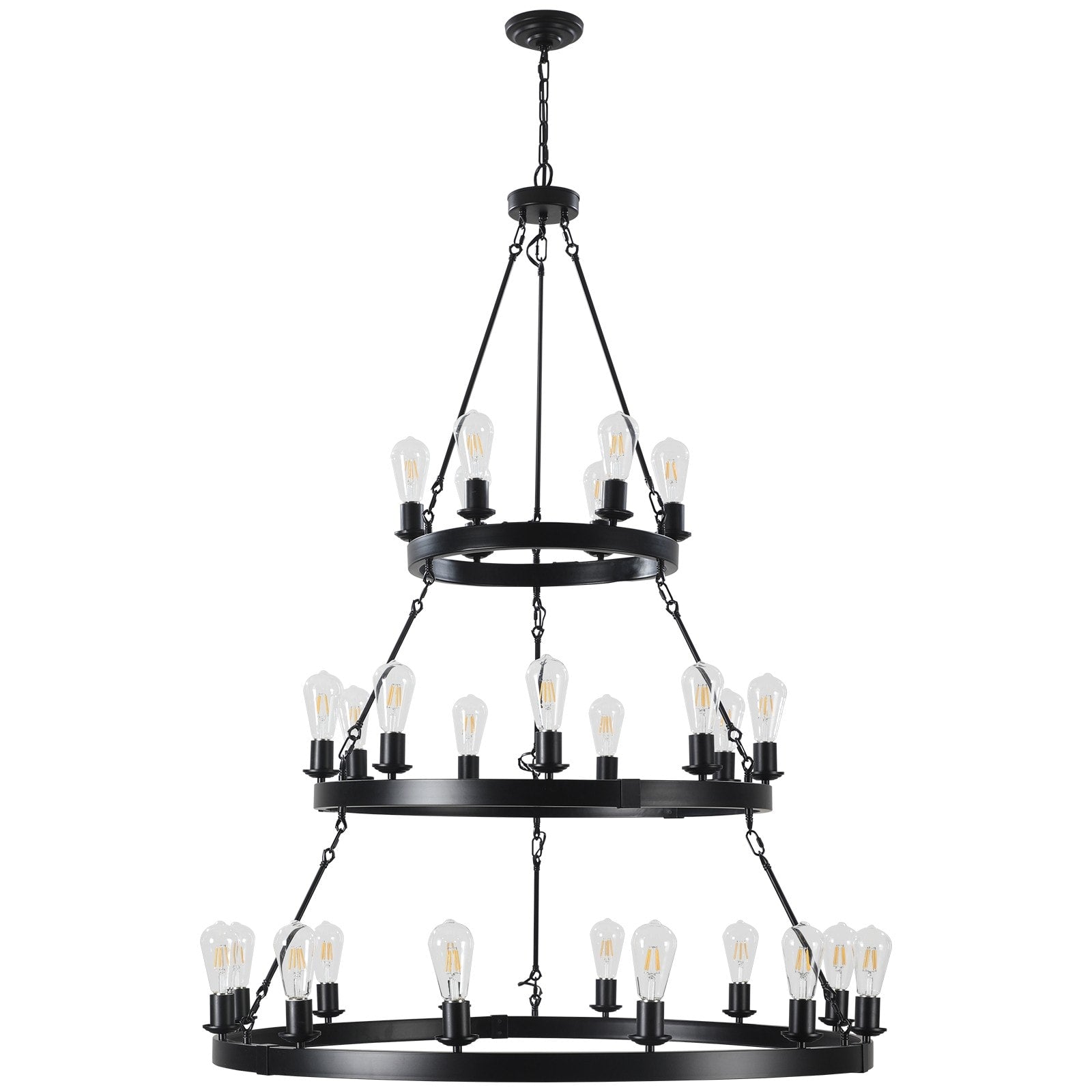 ToolCat 27 -Light Black Outdoor Metal Chandelier