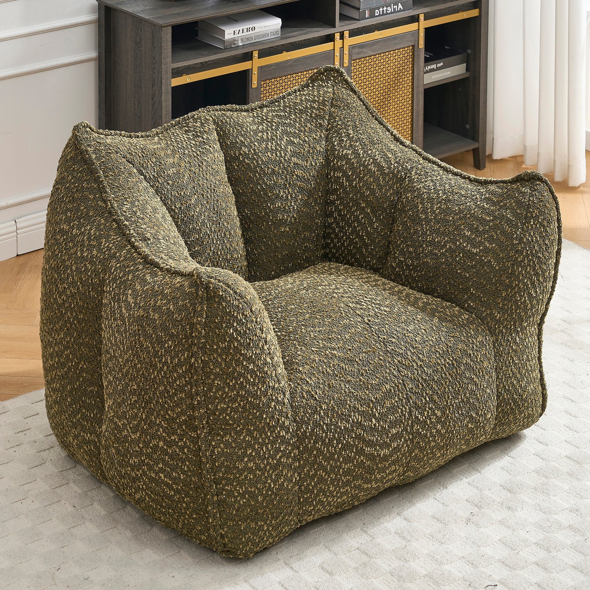 Hrinhom 47.2-in W Casual OLIVE GREEN Chenille Accent Armchair
