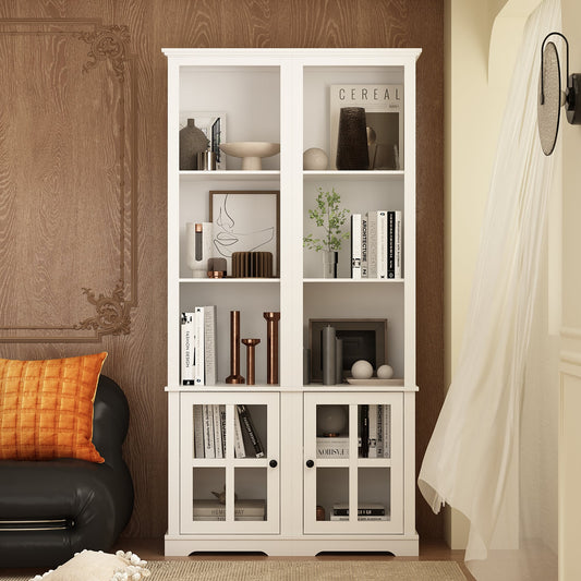 FUFU&GAGA Contemporary/Modern White Pantry with Wine Storage