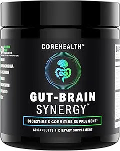 Gut-Brain Synergy Probiotic & Nootropic â€“ 30Billion CFU Psychobiotic + Prebiotic with Ashwagandha, L-Theanine & Zinc for Gut Health, Mood Support, Stress Relief, Bloating Relief & Brain Focus & Memory