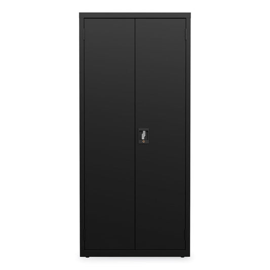 Alera 25329 30 x 15 x 66 inch Black Economy Assembled Storage Cabinet with 4 Shelves