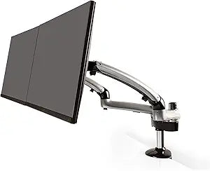 Ergotech Dual Freedom Arm, Includes Two Aluminum Articulating Arms, 8.4-17.8 lbs. Weight Capacity per Arm, Suitable for Monitors up to 27 inches, VESA Compatible 75 75, 100 100, Silver