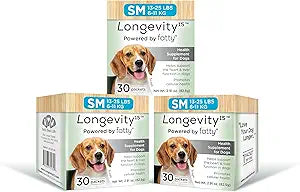 Yummy Combs Longevity15 C15:0 Fatty Acid Health Supplement for Dogs Healthy Pet Supplies for Small Dogs, 3 Pack