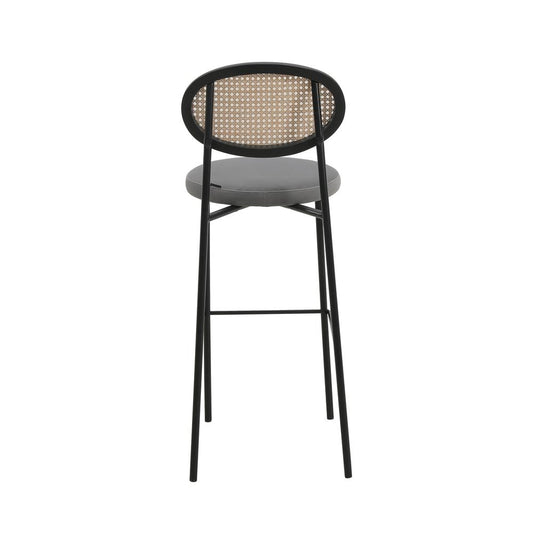 Leisuremod Euston Modern Wicker Bar Stool With Black Steel Frame