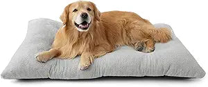 Bedsure Washable XXL Dog Bed for Crate, Giant Comfort Fluffy Plush Pet Pillow Bed Kennel Pad with Non-Slip Bottom, Machine Washable Pet Sleeping Mat for Jumbo, 47'x29', Gray