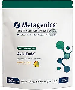 Metagenics Axis Endo - Hormone Balance Aid* - Supports Hormone Metabolism, Estrogen Balance & Bone Health* - Nonâ€‘GMO, Glutenâ€‘Free, Mango Flavor - 14 Servings