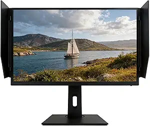 Anti-Glare Computer Monitor Sunshade, Desktop Computer Sunshade, 24-25inch Adjustable, 180 Adjustment Angle, Privacy Protection and Glare Reduction, for Office, Playing Games