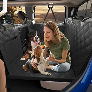 XL Truck Back Seat Extender for Dogs, Dog Seat Cover Back Seat Holds 420lbs, Hard Bottom Pet Seat Covers for Crew Cab Trucks, Dog Hammock for F150, RAM1500, Sierra, Tundra, Silverado, Titan Black