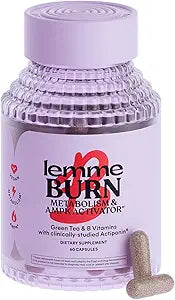 Lemme Burn - Metabolism, Belly Fat Burning + AMPK Activating Supplement for Men & Women w/Clinically Studied Actiponin Gynostemma, Green Tea Extract, Vitamins B6 & B12 - Gluten Free, 60 Count