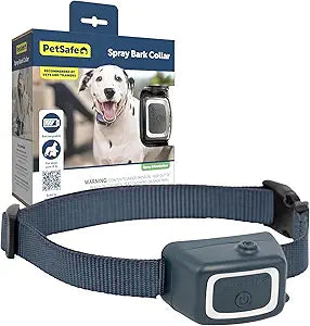 PetSafe Spray Bark Dog Collar, Automatic No Bark Device for Dogs 8 lb. and Up - Rechargeable and Water-Resistant Includes Citronella and Unscented Spray Refills & USB Charging Cable, Navy
