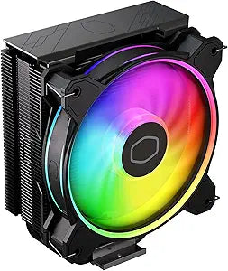 Cooler Master Hyper 212 Halo Black CPU Air Cooler, 120 Halo PWM Fan, Dual Loop ARGB, Aluminum Top Cover, 4 Copper Heat Pipes, 154mm Tall, AMD Ryzen AM5|AM4, Intel LGA 1851|1700|1200 Brackets