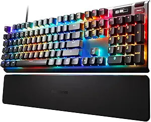 SteelSeries Apex Pro HyperMagnetic Gaming Keyboard Adjustable Actuation OLED Screen RGB USB Passthrough