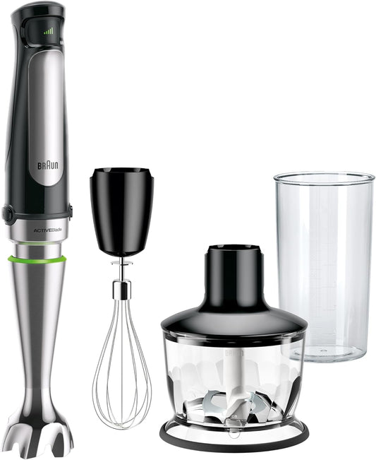 Braun MultiQuick 7 3-in-1 Immersion Blender with Food Processor Powerful Handheld Electric Stick Blender - Emulsifier for Chopping, Beating & Whisking - Ideal for Soup, Puree, Smoothies & More