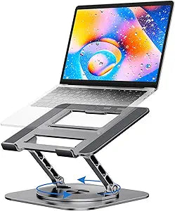 MCHOSE Laptop Stand with 360 Rotating Base, Foldable Adjustable Computer Holder, Ergonomic Design Compatible with MacBook Air Pro, Dell XPS, HP, Lenovo More 10-17' (A-Space Grey)