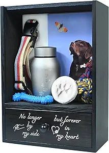 Pet Memorial Shadow Box Keepsake 9.3x13 Dog Memorial Gifts for Loss of Dog Death Sympathy and Remembrance Gift Large Pet Memorial Picture Frame Display Case with Deep Drawer