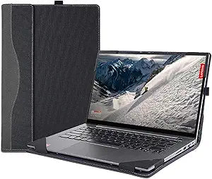 Laptop Case Cover for 15.6'' Lenovo IdeaPad 1 15ADA7 15ALC7 15AMN7 15IJL7 15IGL7 15IAU7 15IRU7 Notebook Sleeve Bag PU Leather Detachable Shell Laptop Accessories (Dark Grey)