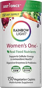 Rainbow Light Womens One High-Potency Daily Multivitamin, Womens Multivitamin Provides High-Potency Immune Support, With Vitamin C, Biotin and Ashwagandha, Vegetarian, 150 Count