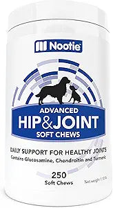Nootie Glucosamine for Dogs - 250 ct - Hip and Joint Soft Chews Supplement for Dogs - Daily Dog MSM Chondroitin Chews with Turmeric - Joint Care Vitamins for All Breeds and Sizes USA