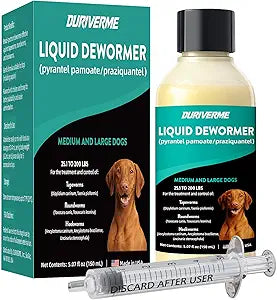 Dewormer for Large Dogs - Pet Dewormer Liquid Tapeworm, Roundworms & Hookworms - Worm Remover(25.1 to 200 lbs)