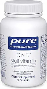 Pure Encapsulations O.N.E. Multivitamin - Once Daily Multivitamin with Antioxidant Complex Metafolin, CoQ10, and Lutein to Support Vision, Cognitive Function, and Cellular Health* - 60 Capsules