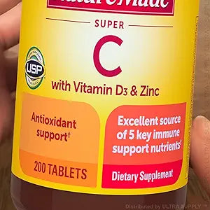 Nature_Mades Super C with Vitamin D3 and Zinc, 900 mg Vitamin C (200 Count - Value Pack) Tablets, Immune and Antioxidant Support..