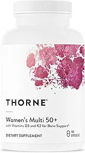 THORNE - Women's Multi 50+ - Comprehensive Daily Multivitamin with Vitamins A, B6, B12, C, D, E, K, Zinc & More - Support Heart, Brain, Bone & Immune Health* - 180 Capsules