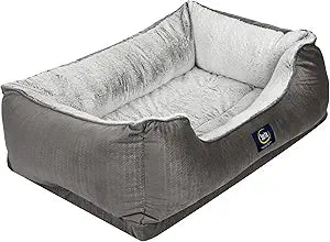 Serta Orthopedic Cuddler Dog Bed for Pets Slate Gray (Large)