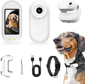 Thumb Body Cam 1080P HD Video Recorder Pet Camera Collar with Wireless Charging Dock Mini Action Sports Cam, Motion Detection 1.47'' Screen Magnetic Mount Small POV Camcorder for Dogs & Cats