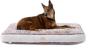 Town & Country Everyday CuddleTown Medallion Everwash Pillow Pet Bed, Water Repellent Floor Pillow, Machine Washable Cover, Soft & Calming, Red/Greige, Large 44'x34'x4