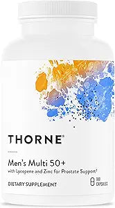 THORNE - Men's Multi 50+ - Comprehensive Daily Multivitamin with Vitamins A, B6, B12, C, D, E, Zinc & More - Support Heart, Brain, Prostate, Muscle & Immune Health* - 180 Capsules