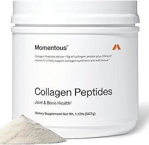 Momentous Grass-Fed Collagen Peptides Powder - Collagen Protein Powder with Fortigel & Vitamin C for Hair, Skin, Nails, & Joint Health Support - NSF Certified for Sport - Packaging May Vary
