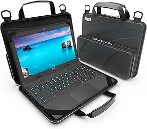 UZBL 11-11.6 Inch Always-on Chromebook Protective Hard Case with Accessory Pouch and Adjustable Shoulder Strap