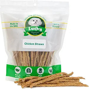 Chicken Jerky Straws Dog Treats Chicken Sticks for Dogs Made and Sourced in The USA Natural Single Ingredient Dehydrated Crunchy Treats for All Breeds 28oz Bag
