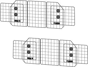OUSHENG 2 Pack Dog Barrier for SUV, Adjustable Large Car Divider Universal-Fit Wire Mesh Pet Gate Accessories Essentials for Cargo Vehicles Van Safety Travel, Black