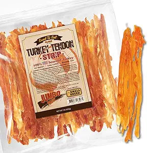 Gootoe Turkey Tendons for Dogs All-Natural, Hypoallergenic Dog Treats, Rawhide Alternative, Long Lasting Puppy Chews, Healthy Dog Treats for Small Breeds, Strips, 16 oz Pack (1 lb)