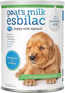 Pet-Ag Goat s Milk Esbilac Powder - 12 oz - Powdered Puppy Formula with Prebiotics, Probiotics & Vitamins for Puppies Newborn to Six Weeks Old - For Sensitive Digestive Systems