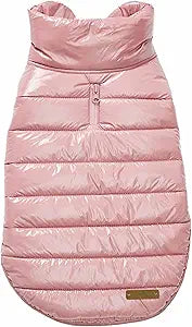 Blueberry Pet Cozy Windproof Lightweight Quilted Dog Jacket Mauve Pink Winter Coat for Large Dogs, Size 16 (17' Back Length), Warm Outdoor Wear for Medium & Small Breeds