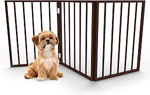 Pet Gate Collection Dog Gate for Doorways, Stairs or House Freestanding, Folding, Accordion Style, Wooden Indoor Dog Fence by Petmaker